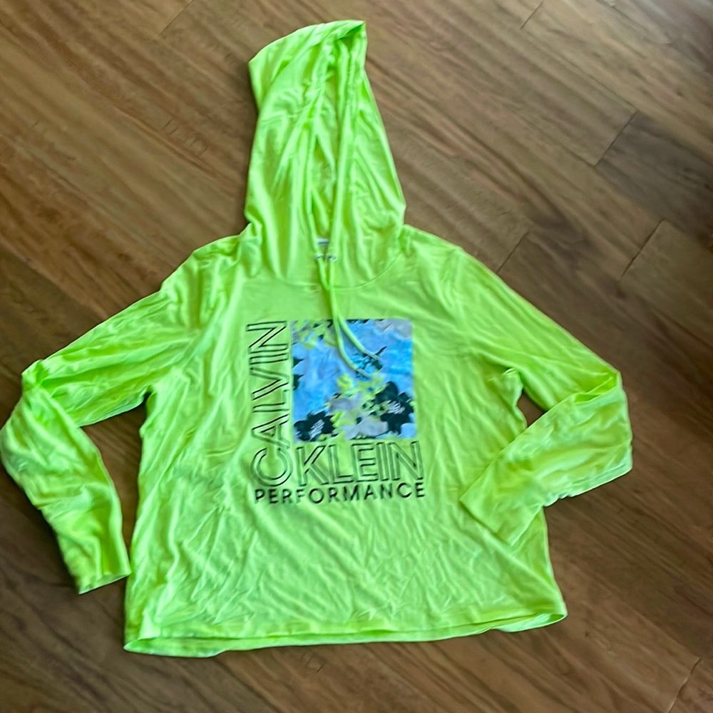 Calvin Klein. Light hoody. Neon green. Size medium